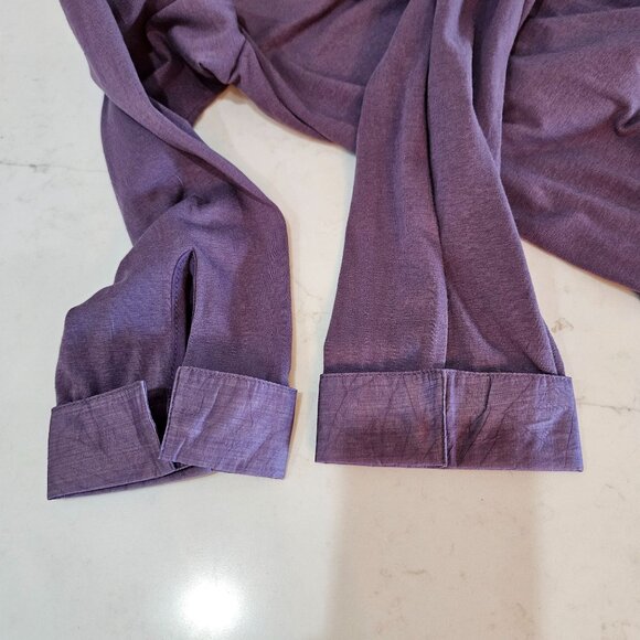 Nic + Zoe Top Medium Purple Ruffled Wrap Long-Sleeve Knit Romantic Stretch - Picture 5 of 9